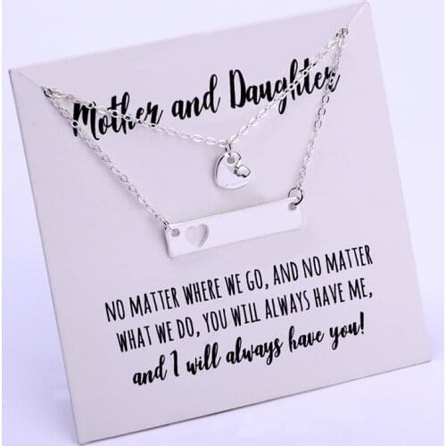 A SET-Mother Daughter Mom Necklaces Heart Chain Couple Birthday Sister Trendy Jewelry Christmas Gift Drop Shipping