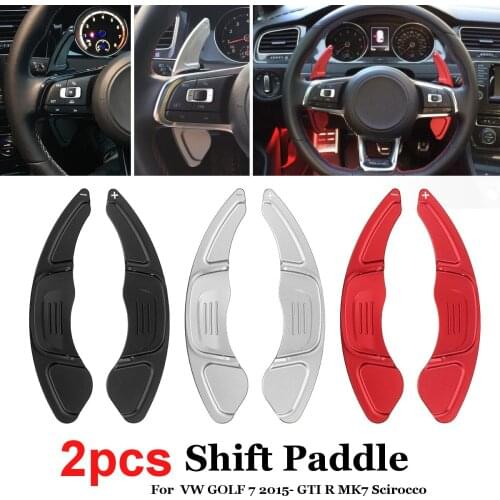 New Pair Car Aluminum Steering Wheel Shift Paddle Shift for Volkswagen VW GOLF 7 2015- GTI R MK7 Scirocco Car Styling