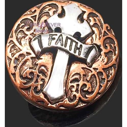 Wholesale w288 Cross 18mm metal snap button for Bracelet Necklace Jewelry For Women jewelry Fashion accessories