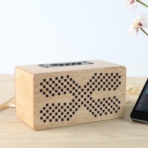 Original wooden wireless bluetooth speaker card portable subwoofer small steel gun car MP3