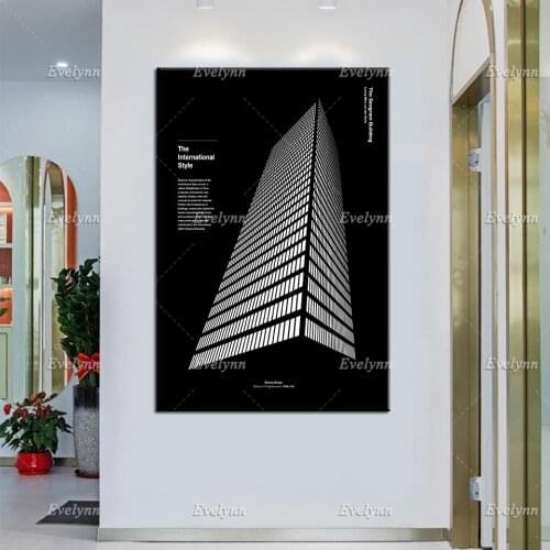 Mies Van Der Rohe International Style Architecture New York Poster, The Seagram Building Swiss Modern Home Decor Art, Print