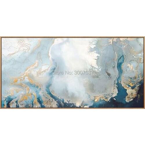 Hand Painted Abstract Green and Gold Oil Painting On Canvas Wall Art For Home Decor No Frame Wall Painting no Frames