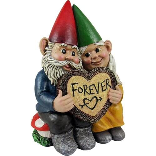 Garden Gnome Statues Figurine Resin Art Desktop Decoration Gifts Gnome Couple Outdoor Sculpture Home Decor Ornaments Crafts