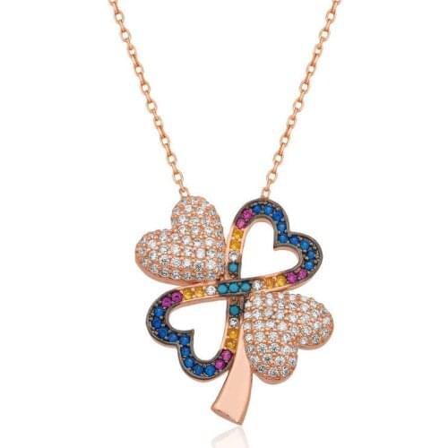 Silverlina Silver Four Leaf Clover Women Necklace