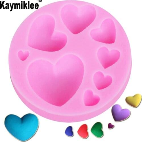 M174 Different size Heart Love Silicone 3D Mold Cake Fondant Gumpaste Sugar Non-Stick Decorating fondant Tool