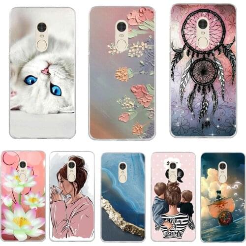 Silicone Case For xiaomi Redmi 5 Plus 5.99 Inch Case For xiaomi Redmi 5 5.7 inch Cover hongmi 5 Plus Phone Cases flower