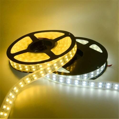 Led strip light 5050 silicon tube rope ribbon waterproof ip67 double row 600led 5m dc 12V 3000K 6500k white warm white RGB tape
