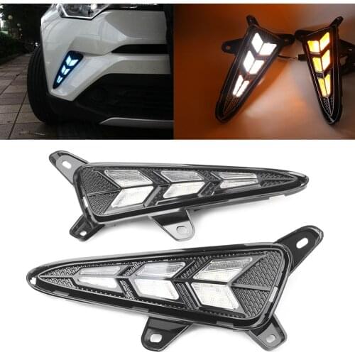 Car LED DRL Daytime Running Driving Lights Fog Lamp Left+Right 1Pair For Toyota CHR CH-R 2018 2019