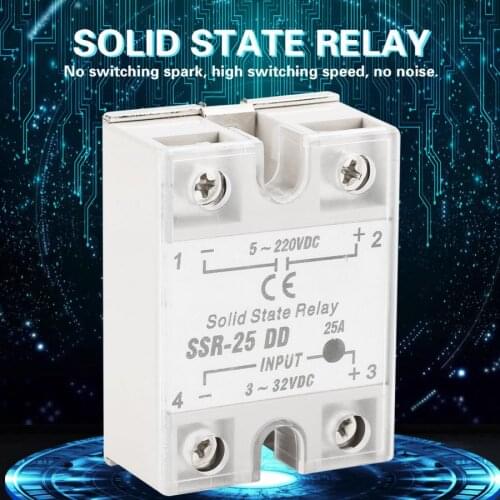 Solid State Relay SSR-25 DD 25A 3-32VDC To 5-220V DC For Industrial Automation Process relay solid state