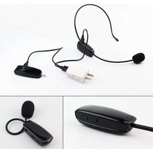 Uhf Wireless Microphone Professional 2 in 1 Handheld Head-Wear Mic Voice Amplifier for Speech Teaching