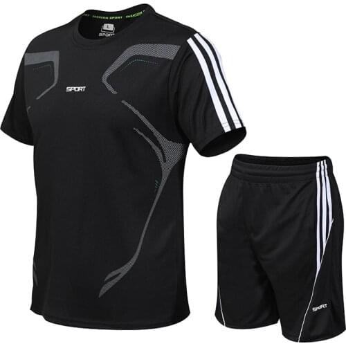 Outdoor Track and Field Sportswear Spring and Summer Short-sleeved T-shirt + Shorts Running Exercise Fitness Basketball Clothes