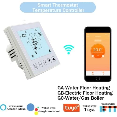 Tuya WiFi Smart Thermostat Temperature Controller for Water/Electric Floor Heating Water/Gas Boiler Works with Alexa Google Home