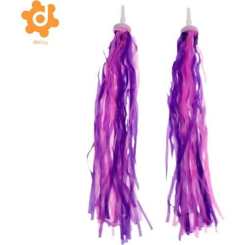 MTB Road Bike Streamers Tricycle Kids Girls Handlebar Grip Tassels 2 Pack Purple Bicycle Grips Parts Accessories