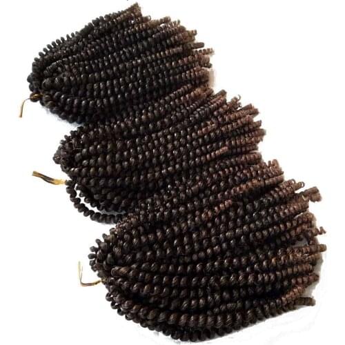 Spring Twist Crochet Braiding Hair 8 Inch Bomb Twist Crochet Braids Ombre Colors Low Temperature Kanekalon Synthetic Fluffy Hair