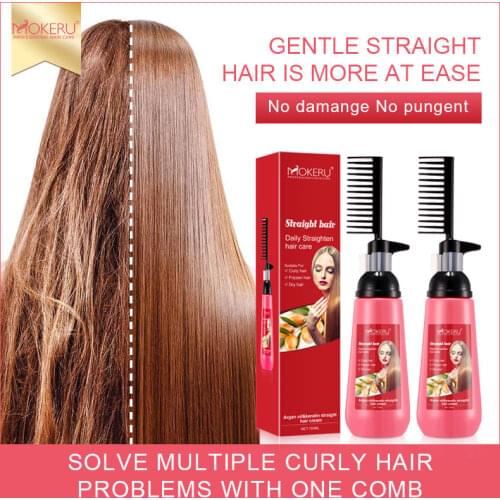 Mokeru 150ml 2Pc/Lot Argan Oil Extract Natural Smoothing Hair Relaxer Straightening Cream for Woman Straight Hair Care Treatment