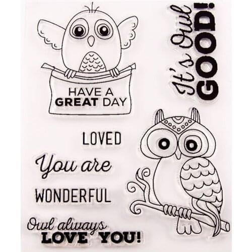 YINISE Silicone Clear Stamps CUTTING DIES For Scrapbooking owl STENCIL DIY PAPER Album Cards MAKING CRAFT RUBBER Stamp MOLD