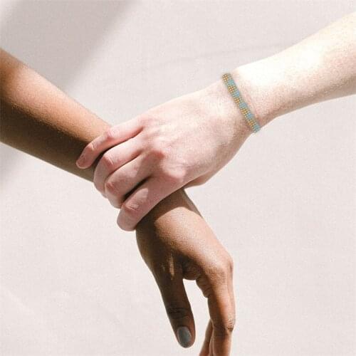 BLUESTAR Bohemian Glass Beads Chain Bangle Miyuki Accessories Red Blue Heart Flamingo Charms Bracelet For Women 2020 Jewelry