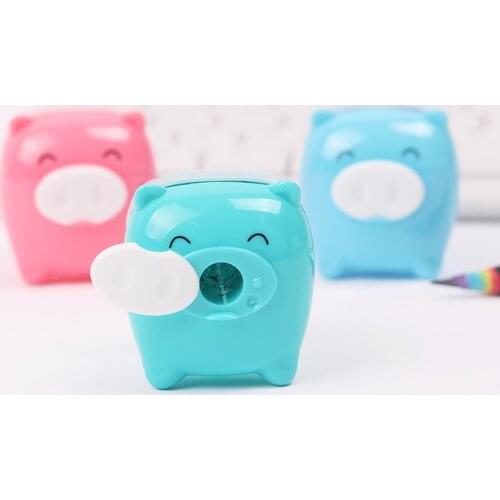 1PC Cute Kawaii Animal Pig Sweet Candy Colored Plastic Pencil Sharpener Korean for Kids School Supplies Stationery