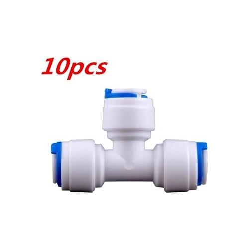 10 pcs 1/4 water quick connector tee ball valve 1/4 osmos water filter accessories ro water filter parts