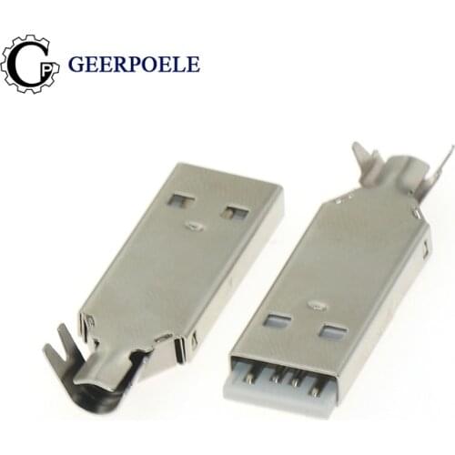 10 pcs/lot Gold Plating USB 2.0 Type A 4 Pin 30V 1.5A Connectors Male Jack Tail Socket Plug Electric Terminals