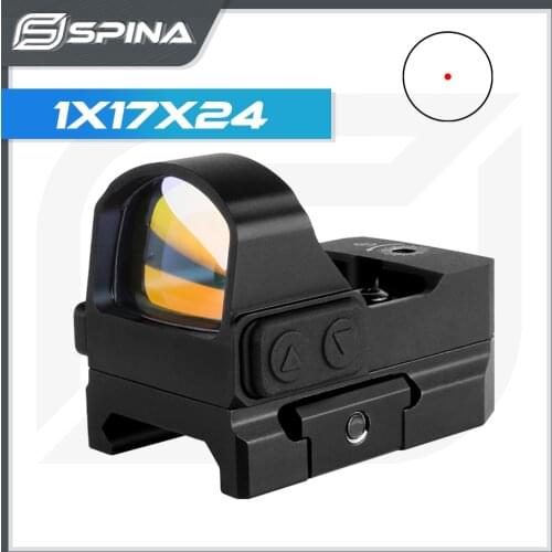 1x24x17 Red Dot Scope Pistol Handgun Sight Tactical 3 MOA Collimator Fits 20mm Picatinny Rail For GLOCK 17 19 9mm AR15 .223 5.56