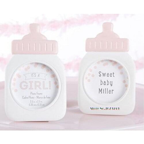 50 pcs / party resin bottle of bottle photo frame place card holder wedding baptism party favors souvenirs