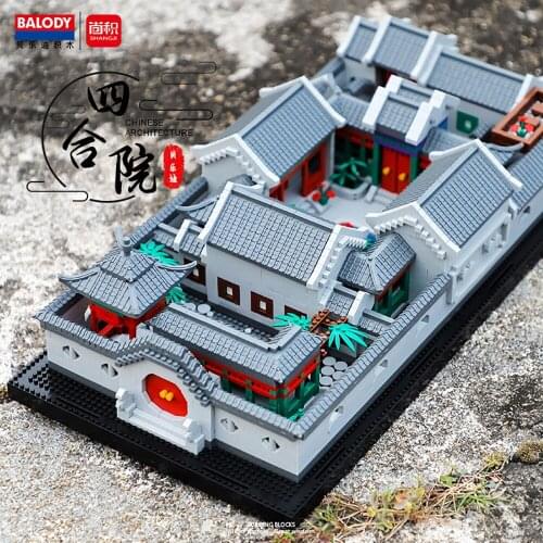 6194Pcs Quadrangle Dwellings Building Blocks DIY Educational Toys Chinese Ancient Architecture Micro Bricks for Kids Adults