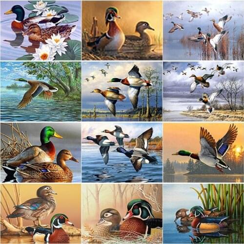 5D DIY Animal Diamond Painting Mallard Diamond Embroidery scenery Cross Stitch Crafts Full Square Round Drill Home Decor Gift