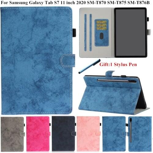 Luxury Flip Case for Samsung Galaxy Tab S7 11 2020 Book Cover for Funda Tablet Samsung Tab S7 SM-T870 T875 Case Auto Sleep/Wake