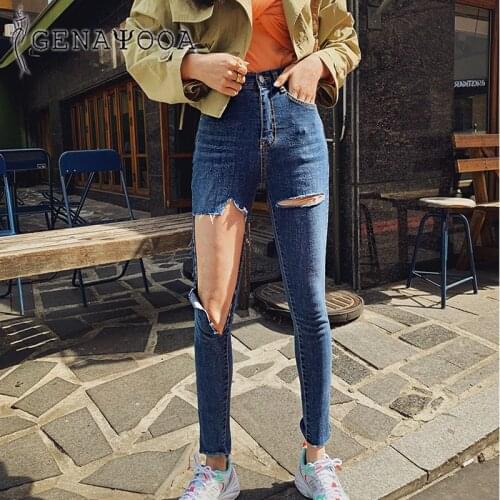 Женские рваные джинсы Genayooa China At AliExpress