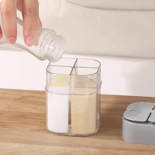 Seasoning Box Kitchen Supplies Sugar Salt Pepper Bottle Cumin Powder Container Multi Compartments Spice Storage Jars Tools U2
