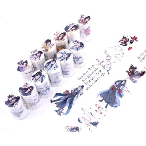 Anime Mo Dao Zu Shi Cosplay The Untamed Wei Wuxian Lan Wangji Cosplay Washi Tapes Creative Masking Tapes Gifts For Girls CS274
