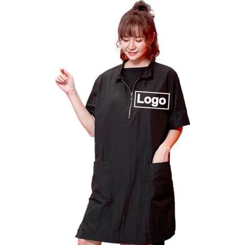 Customize Logo Short Sleeve Hairdresser Cape Personalize Store Name Gown Robe Barber Haircut Clothes Hairdressing Uniform 1566