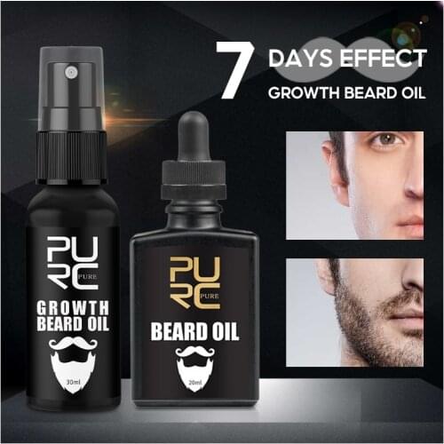 2020 PURC Growth Beard Oil Grow Beard thicker & more full thicken Hair Beard Oil