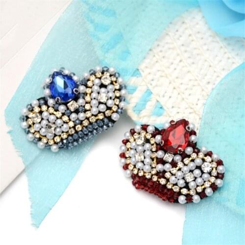 Maxsin 1 Pc High Quality Hand-beaded Cute Rhinestone Crown Sticker Hand-sewn Garment Decoration Shoes Hat Clothes Patch DIY