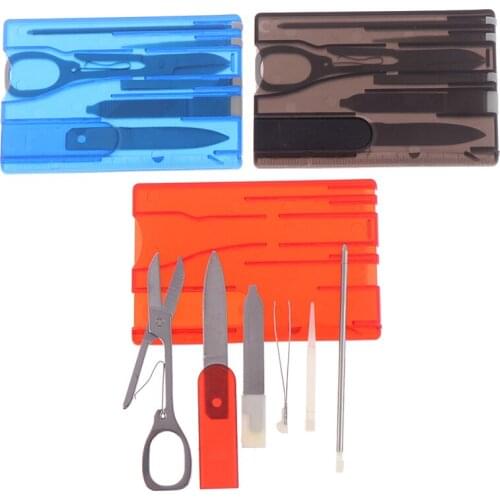 Multifunction 10 In 1 Pocket Credit Card EDC Tools Outdoor Survival Camping Equipment 1 Box Portable Hiking Card Tools