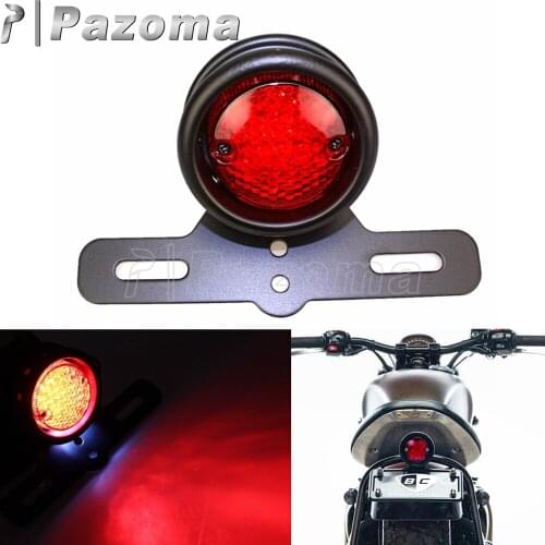 Universla Motorcycle Rear LED Light Bracke Lamp Aluminum Drilled Holes Retro Tail Light For XS650 Chopper Bobber Cafe Racer BMW