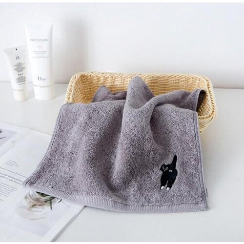 Cartoon pet Cat cotton face Towels Couple gift pink Gray Thicken Towel bathroom Fresh Healthy Super absorbent for Adult Towels