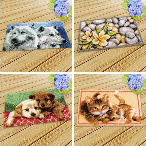 Prajna Embroidery Latch Hook Kits Rug Canvas Knitted Mat Contracted Style Crocheting Cross Stitch Fomiaran For Needlework Decor