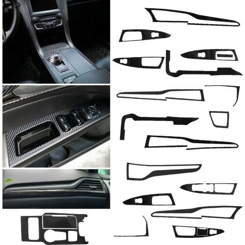 1 Set Car Interior Trim Sticker Decor Vinyl Carbon Fiber Style Fit for Ford Fusion Mondeo 2017 2018 2019 Left Hand Drive Only