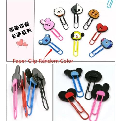 New 2Pcs/Set Cute animal Bear Metal Paper Clip Office Lady Style School Stationery Photo Decorative Supply Kids Bookmark gift