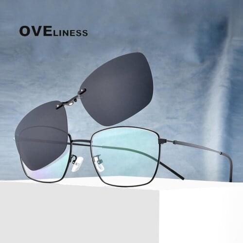 Eyeglasses Brand designer Polarized Magnet Clip glasses frame men women Myopia Prescription Glasses Optical sunglasses Eyewear