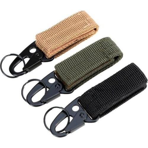 Outdoor Molle Carabiner Hook Buckle Nylon Webbing Belt Metal Olecranon Keychain Tactical Tactical Backpack Hang Strap