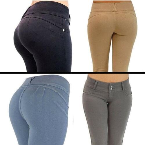 NEW Women High Waisted Skinny Jeggings Jeans Stretch Long Pencil Pants Trousers