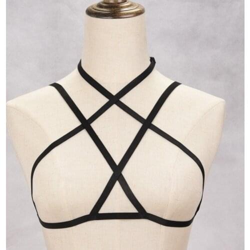 Women Bondage Harness Bra Gothic Harajuku Sexy Lingerie Handmade Body Harness Cage Bra
