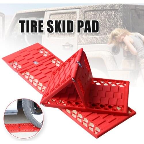 2Pcs Winter Foldable Car Tractions Mat Non-Slip Snow Sand Tire Pads Board M8617