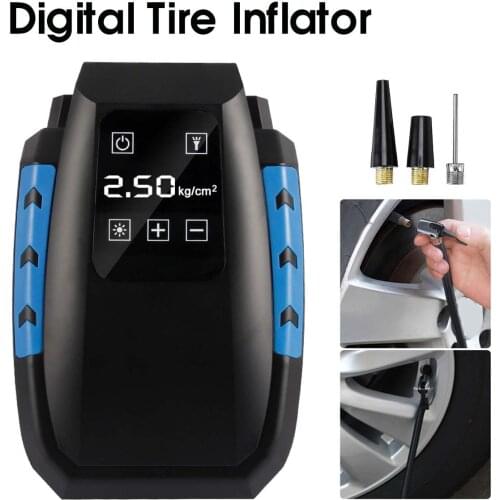 12V Intelligent Digital Car Inflatable Pump Fast Inflating LED Lighting Multifunctional Car Tire Pressure Measuring Instrument