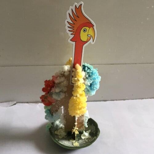 2020 13x7cm Multicolor Magic Growing Paper Parrot Tree Grow Christmas Trees Novelties Kids Science Baby Toys For Children Funny