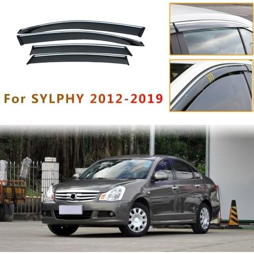 4pcs Car Styling For Nissan Sylphy 2012-2015 2016 2017 2018 Smoke Window Sun Rain exterior visor Deflector Guard Accessories