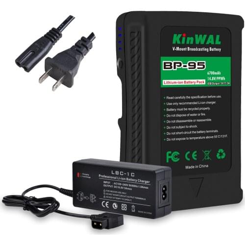 1Pc 6700mAh BP-95 V Mount V-Lock Battery for Video Camcorder Broadcast LED Light Sony camera BP Battery HDW-800P, PDW-850